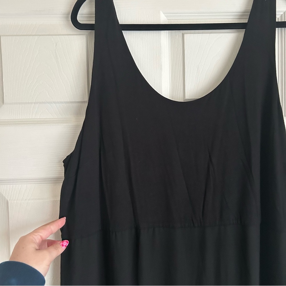 Apt 9 black tank maxi dress with sheer skirt size 2x - Picture 3 of 5